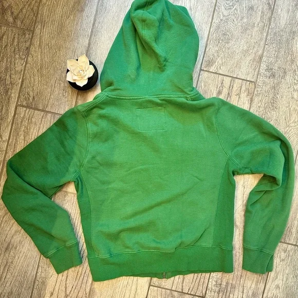 California Reflex Green Star Zip Hoodie with Black White Red Plaid Hood Lining - Picture 8 of 8